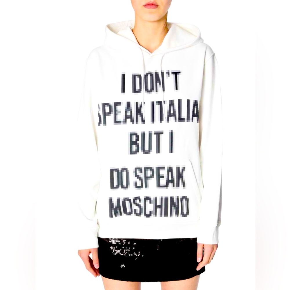 Authentic MOSCHINO Couture “I DON’T SPEAK ITALIAN BUT I DO SPEAK MOSCHINO Hoodie